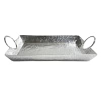 Found & Fable Hammered Silver Rectangle Tray