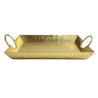 Found & Fable Gold Hammered Metal Rectangle Tray