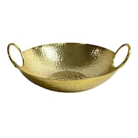 Found & Fable Hammered Gold Oval Platter