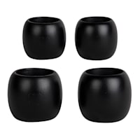 Set of 4 Black Wooden Napkin Rings