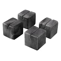 Set of 4 Grey Marbled Stoneware Card Holders