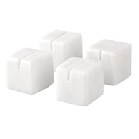 Set of 4 White Marbled Stoneware Card Holders