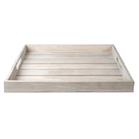White Wooden Plank Decorative Tray
