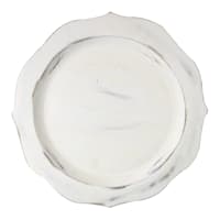 White Wooden Scalloped Charger Plate