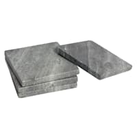 Set of 4 Square Grey Marbled Stoneware Coasters