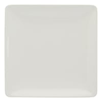 Square White Ceramic Dinner Plate, 11.4"