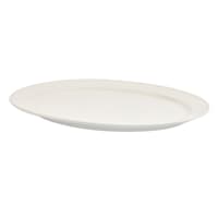Bistro Rim White Ceramic Oval Platter, 16.5"
