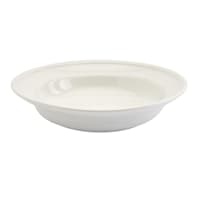 Bistro Rim White Ceramic Dinner Bowl, 10"