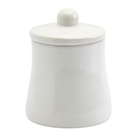 Bistro Rim White Ceramic Sugar Bowl, 11oz