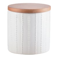 White Dot Stoneware Canister, Small