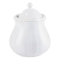 Providence White Scalloped Sugar Jar