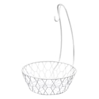 White Iron Wire Fruit Basket with Banana Hanger
