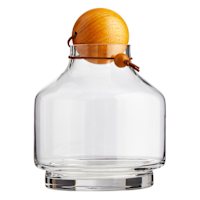 Honeybloom Wooden Orb Stopper Glass Vase, 9"