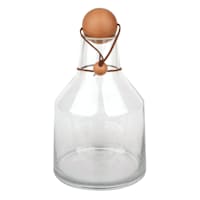Honeybloom Wooden Orb Stopper Glass Vase, 9"
