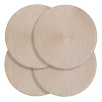 Set of 4 Emma Round Stone Placemats, 15"