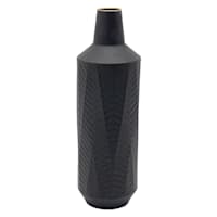 Black Metal Vase, 16"
