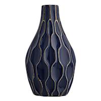 Honeybloom Katherine Blue Ceramic Vase, 12"