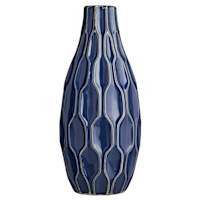 Honeybloom Katherine Blue Ceramic Vase, 15"