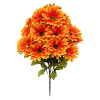 Orange Gerber Daisy Floral Bush, 24"