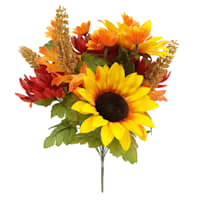 Multicolor Sunflower & Mum Floral Bush, 17"