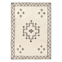 (C174) Beni Cream Medallion Shag Area Rug, 5x7