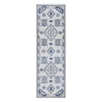 (D496) Roma Blue Medallion Runner, 2x7