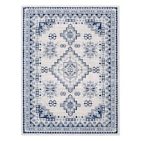 (D496) Roma Blue Medallion Area Rug, 5x7