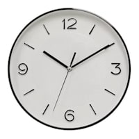 White Accent 3D Dial Round Wall Clock, 10"