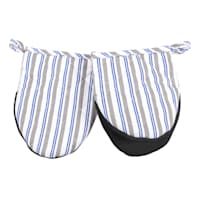 Set of 2 Blue Striped Mini Oven Mitt Set