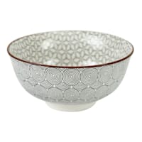 Grey Circles Porcelain Bowl, 4.5"