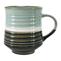 Ribbed Green Striped Mug