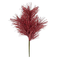 3-Head Red Glittered Pine Pick, 11"