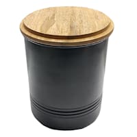 Black Canister with Wood Lid, Large