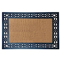 Ribbed Scroll Border Coir Mat, 24x36