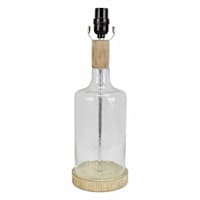 Clear Glass Textured Medium Table Lamp Base, 16.7"