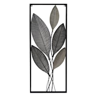 Metal Leaves Wall Art, 13x32