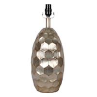Gold Hexagon Patterned Table Lamp Base, 19"
