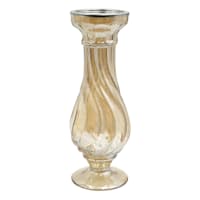 Grace Mitchell Gold Luster Pillar Candle Holder, 14"