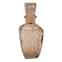 Pink Glass Decanter Vase, 8"
