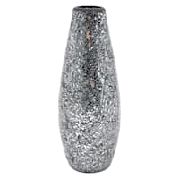 Metallic Mosaic Glass Vase, 12"
