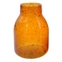 Amber Glass Round Vase, 7"