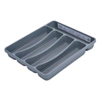 Large Silverware Organizer Tray, Grey