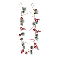 Candy Cane & Pinecone Garland, 6'