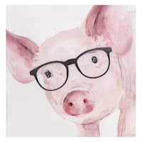 Pig In Glasses Canvas Wall Art, 12"