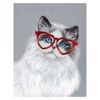 Cat with Glasses Canvas Wall Art, 11x14