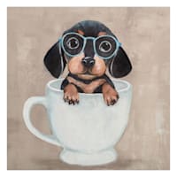 Tea Cup Pup Canvas Wall Art, 12"