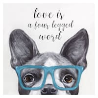 Love Is a Four Legged Word Canvas Wall Art, 12"