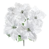 Metallic Poinsettia Floral Spray, 18"