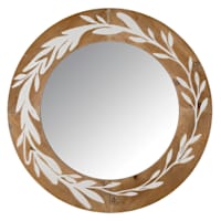 Botanical Carved Round Mirror, 31.5"