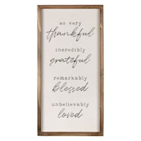 So Very Thankful Linen Framed Wall Sign, 12x24